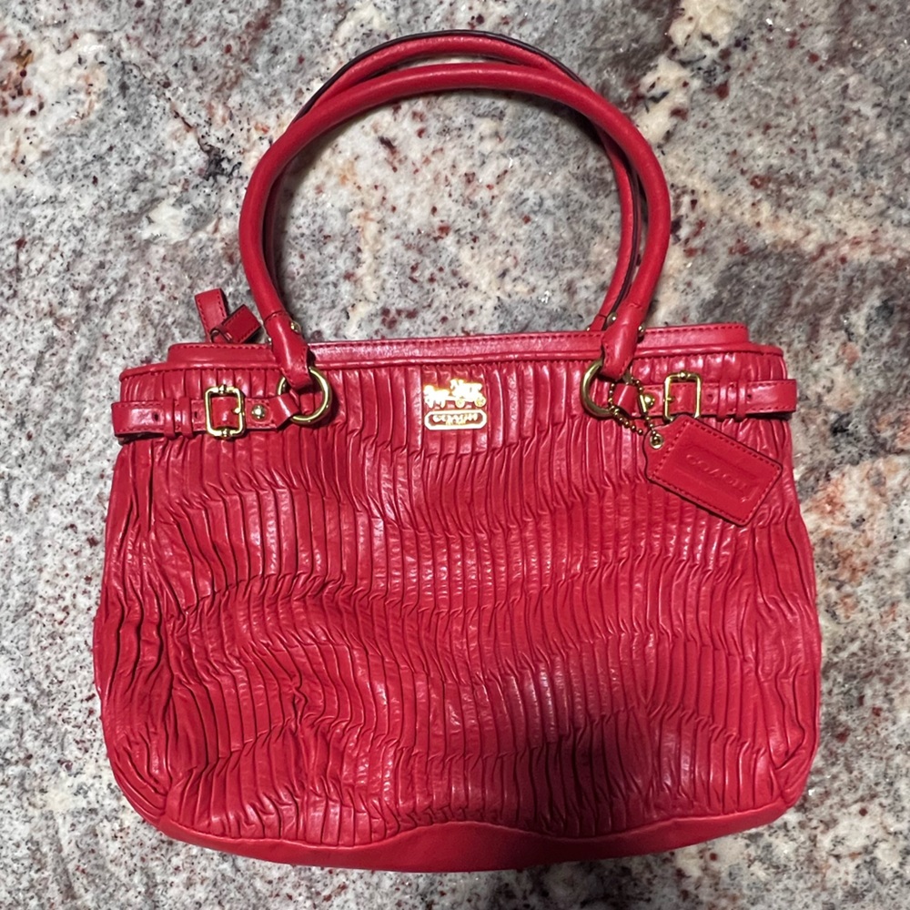 Vintage Coach Madison Gathered Leather Lindsey Satchel